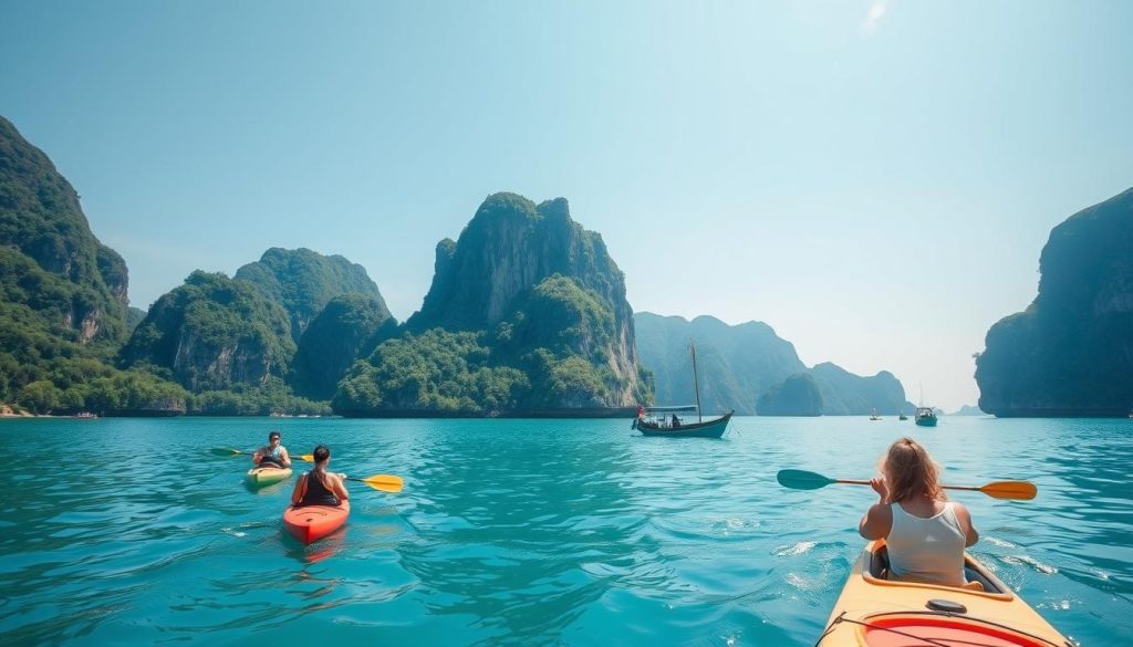 kayaking in Halong Bay